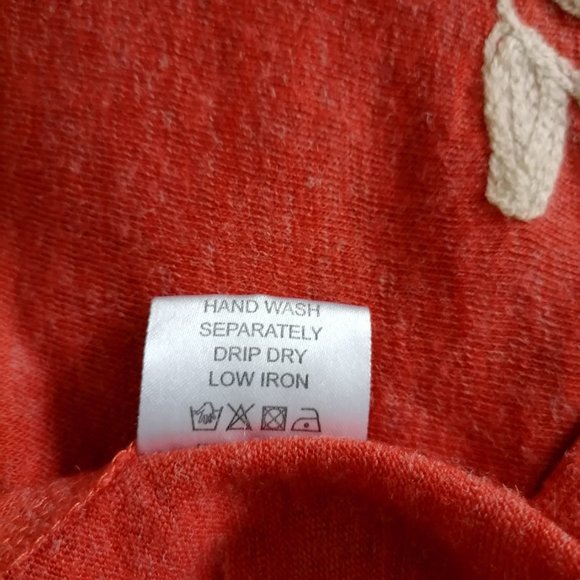 Young Threads Womens Orange Long Sleeve Embroidered Open Front Sweater Size M - Picture 8 of 8